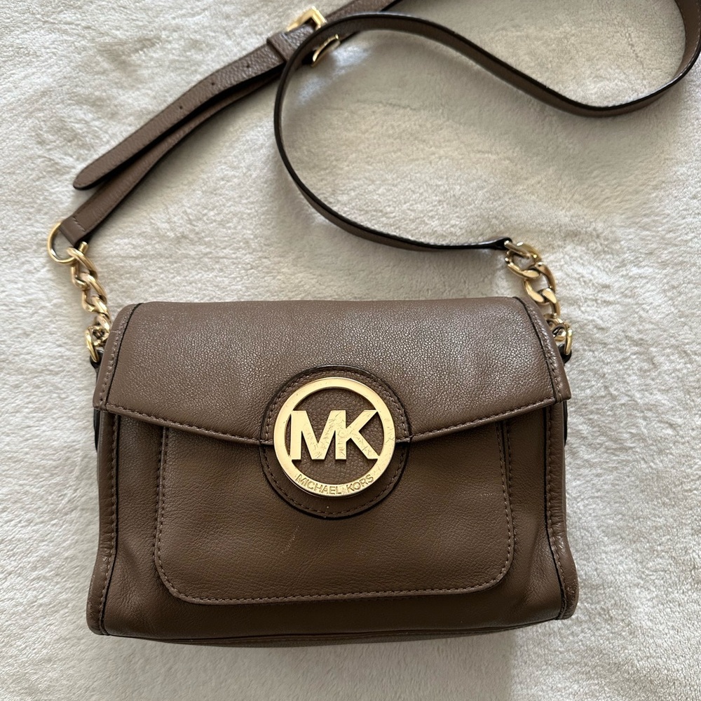 Michael Kors Brown Leather Crossbody Bag